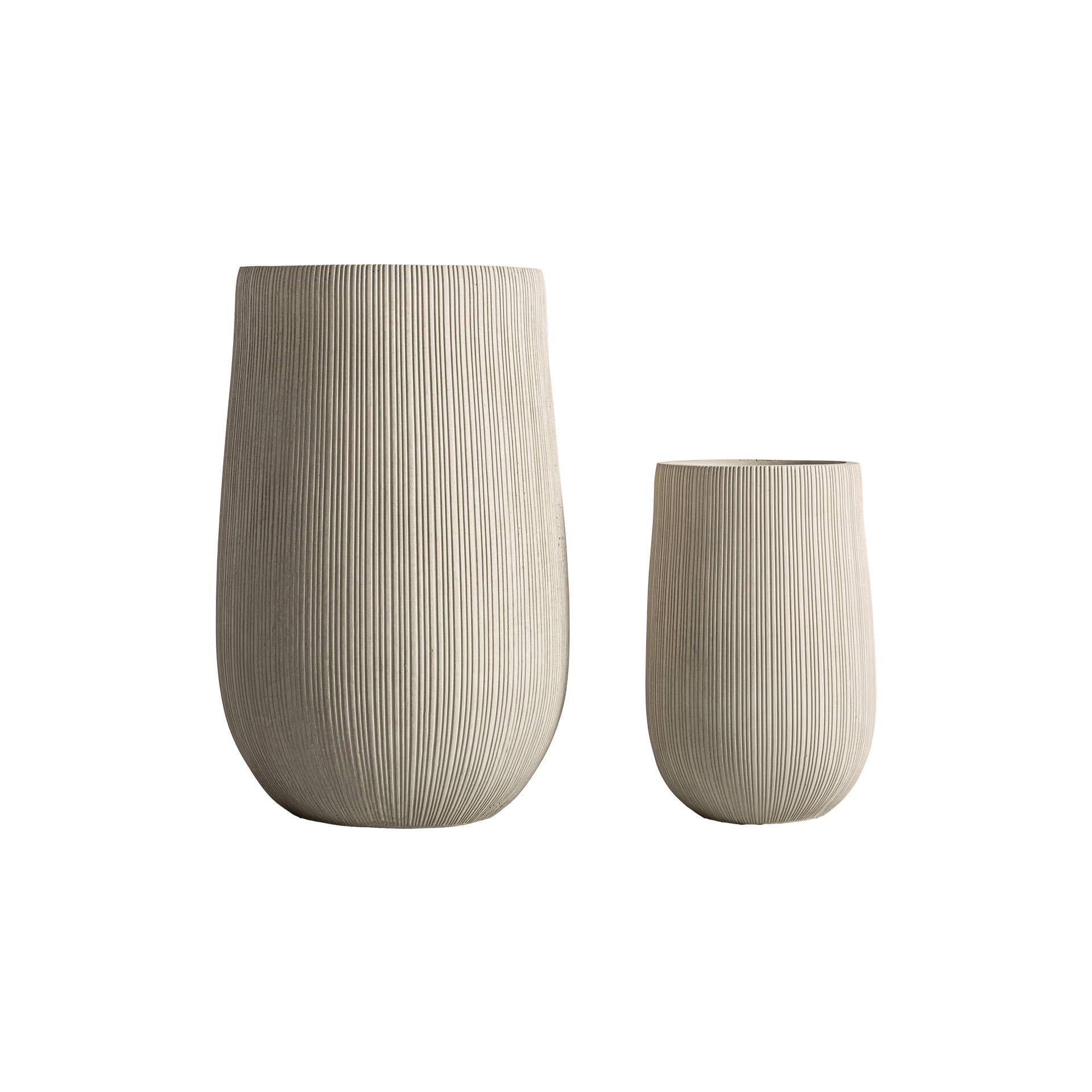 Kodu - Wholesale Plant Pot - Set of 2 gray ceramic planters measuring 44x44x66cm