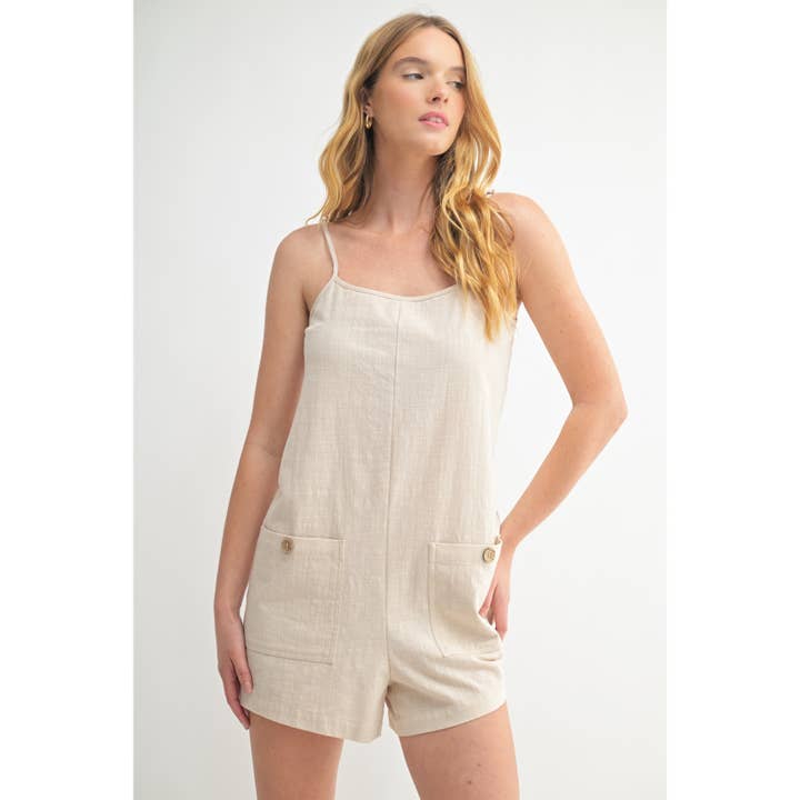 LINEN TEXTURE ROMPER for wholesale by FUN2FUN
