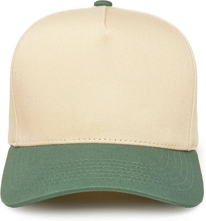 Funky Junque - Wholesale Baseball Cap - Unisex - Two Tone Vintage Snapback Hat - Sage/Beige1