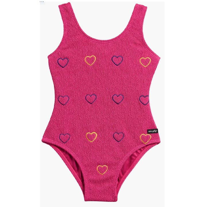 Girls Embroidered One-Piece Swimsuit for wholesale by Ava & Yelly