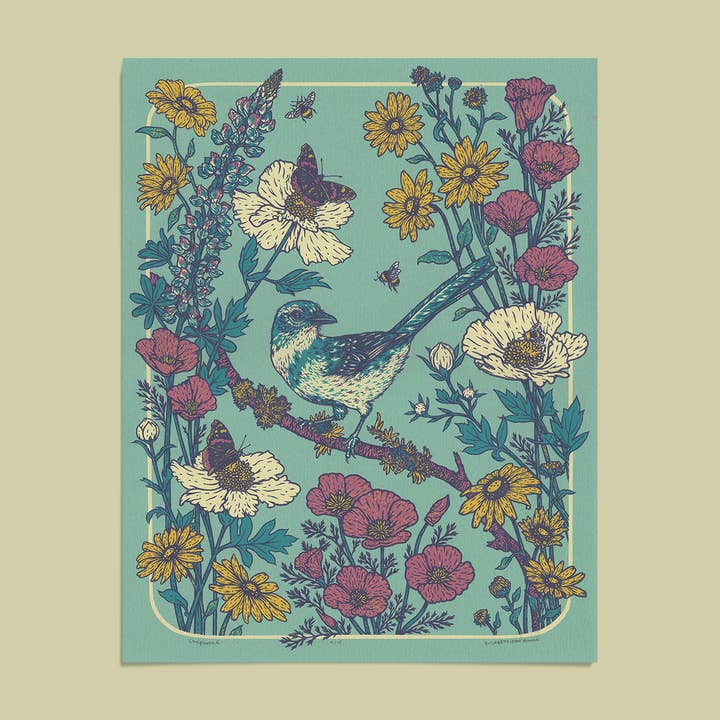 Chaparral (Scrub Jay) 11x14" Giclee Print for wholesale by Mustard Beetle