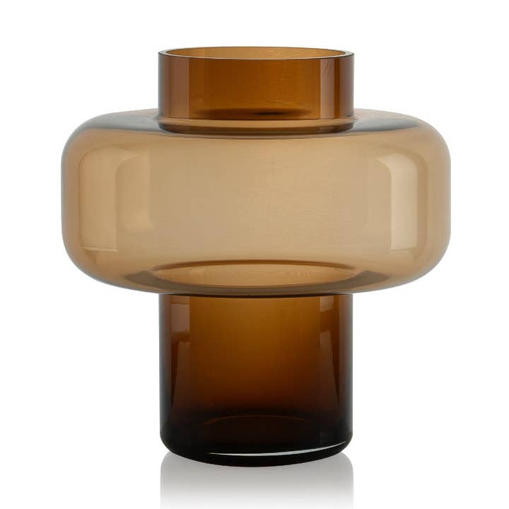 Vase décoratif en verre marron pour la vente par Andrea House