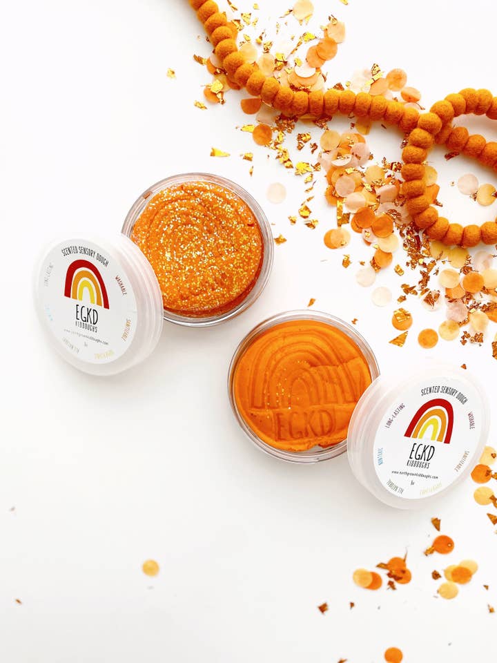 Orange KidDough - 4 oz for wholesale by Earth Grown KidDoughs (KidDoughs by EGKD)