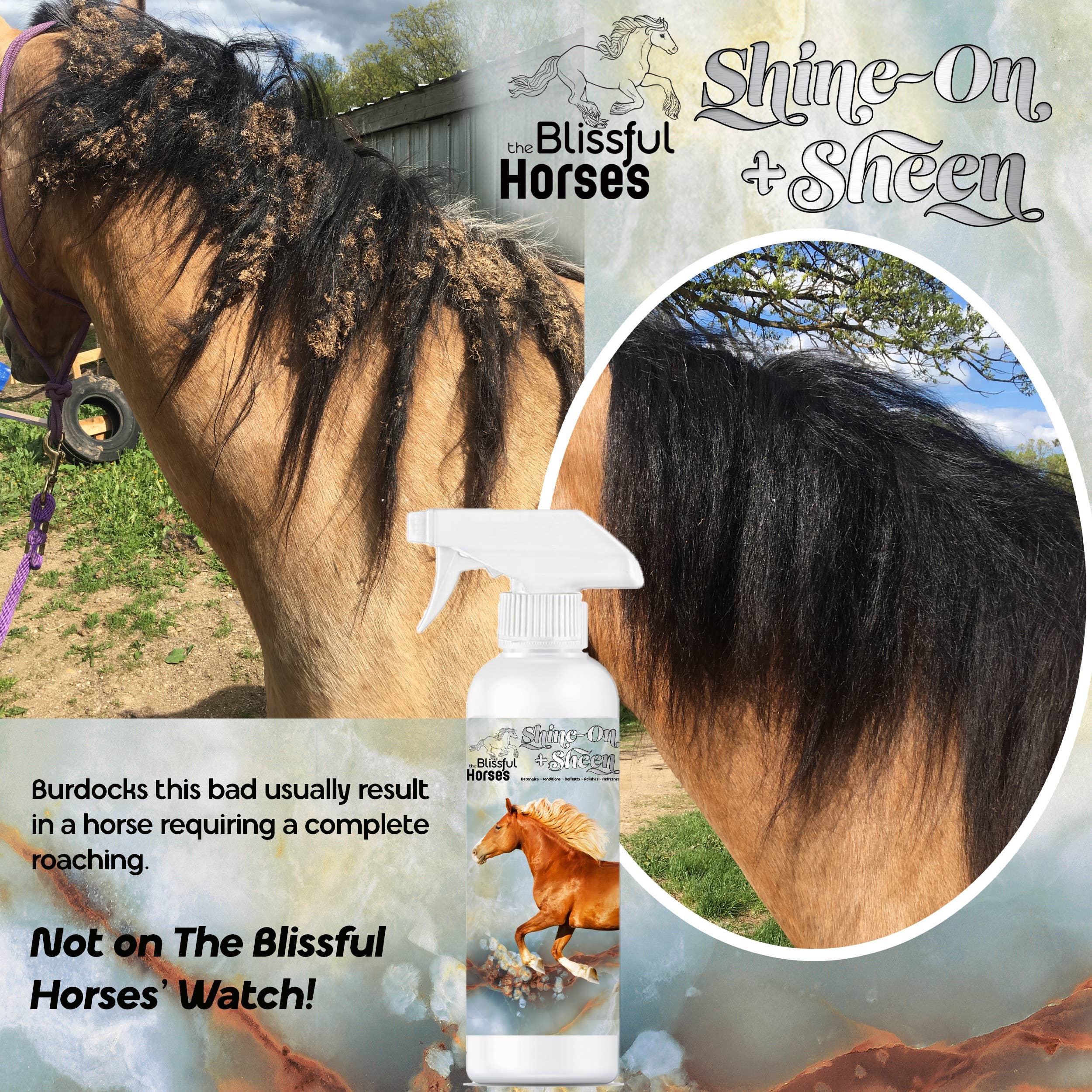 The Blissful Dog - Vente Produit de toilettage – chien - Spray Brillance et Éclat Shine-On+Sheen pour Chevaux The Blissful Dog7