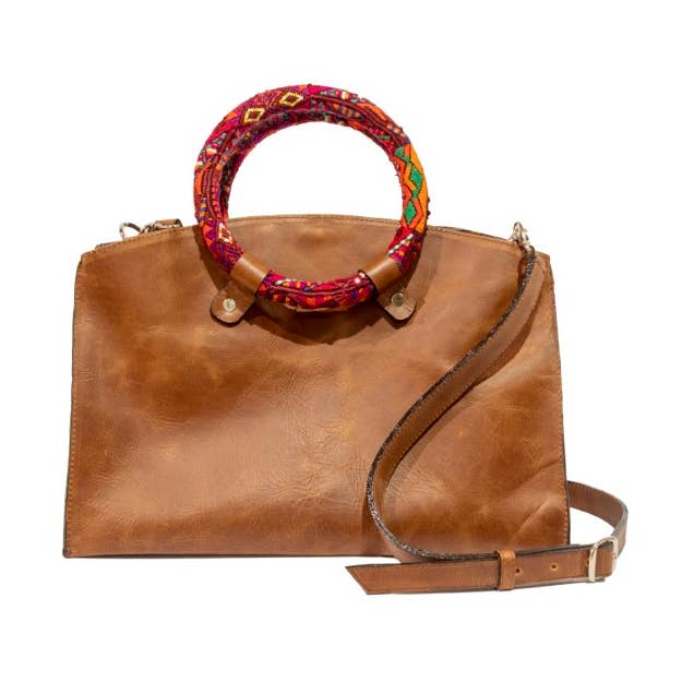 Sac à bagues en cuir marron pour la vente par Utz Threads