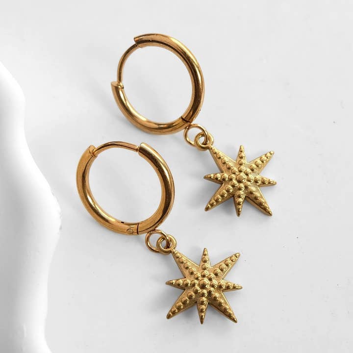 Zorya Star Stainless Steel Earrings for wholesale by Augusta Jewellery
