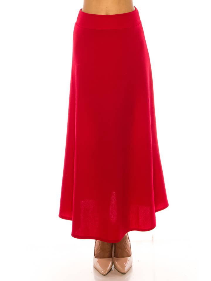 MOA COLLECTION - Wholesale Skirt - Women's - Women's Casual Solid Flare A-line Long Skirt29