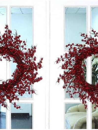 6-pack 24" Stor Röd Bärkrans; 24-tums Nyponkvistbär för wholesale av Larksilk