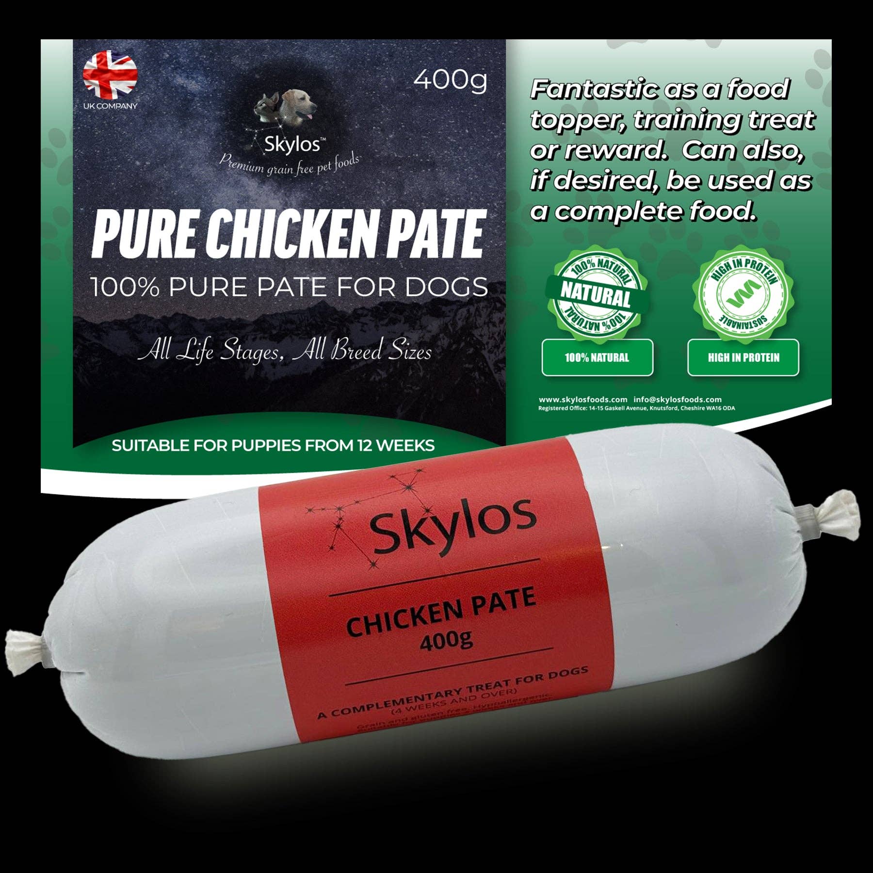 Skylos Foods – wholesale Pet food – Dog – Skylos Pate in 9 Flavours and 2 Sizes10