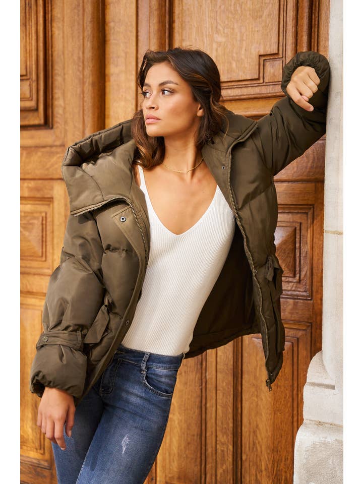 Attentif Paris - Venta al por mayor Parka - Mujer - Parka corta oversize con lazos8