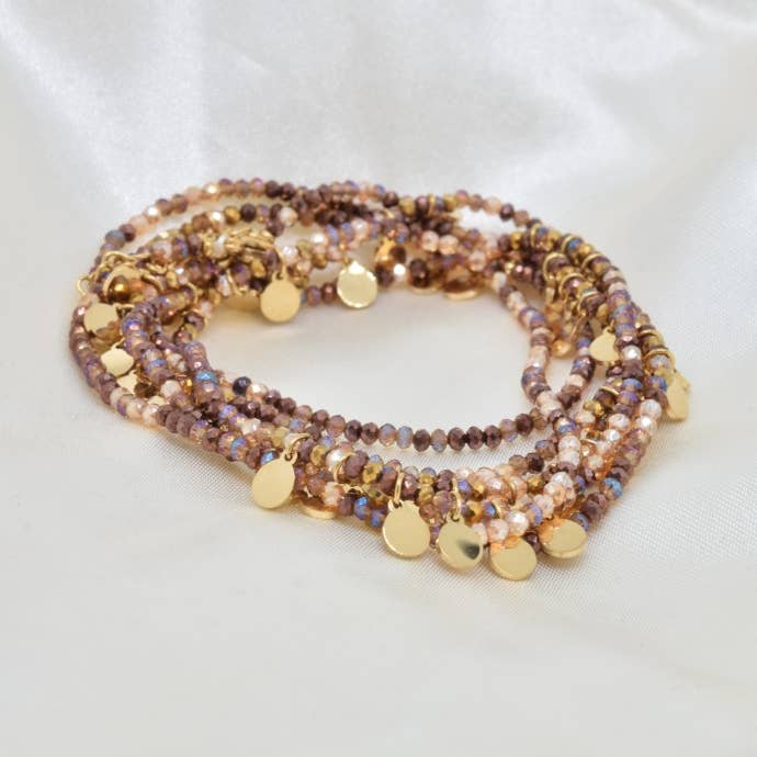 Stainless steel crystal necklace - BJ210293OR-MA for wholesale by Kapyco