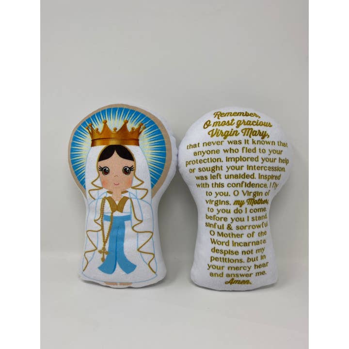 Our Lady of Lourdes Stuffed Doll. Saint Gift. Easter Gift. Baptism. Catholic Baby Gift. Our Lady of Lourdes Gift. Mary Doll. for wholesale by Meyer Market Designs