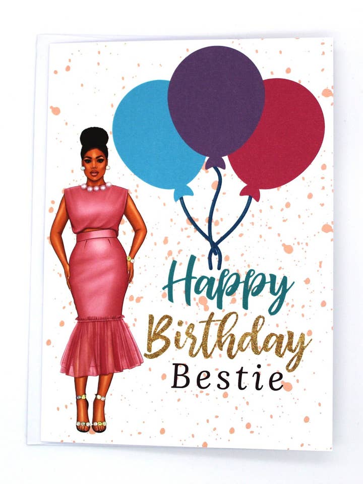 African American Birthday Card, Handmade Black Woman Greeting Card, Black Women, Blank, Gift for Friend, Custom for wholesale by Simply Created