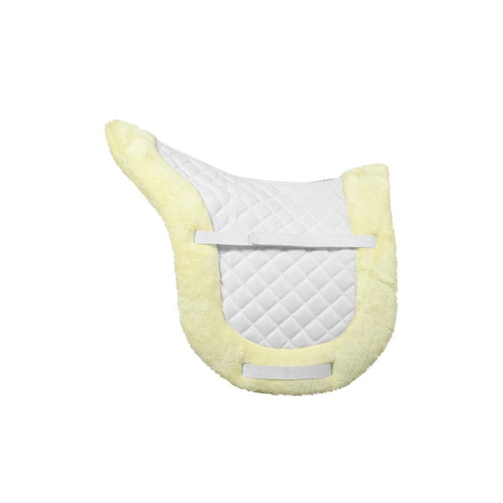 White TuffRider Sherpa Fleece Fully Lined Shaped Saddle Pad for wholesale on Faire