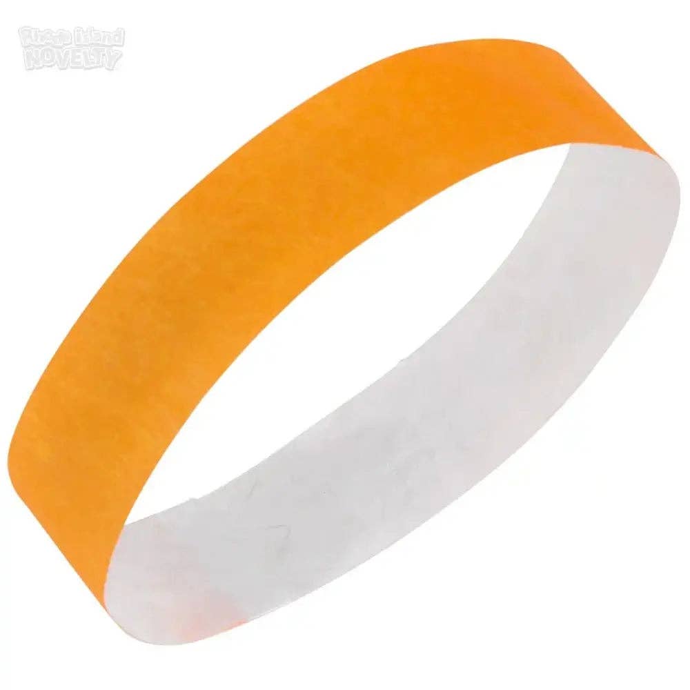 Party Expo, LLC - Wholesale Wristband - Tyvek Narrow Neon Orange Paper Wristbands - 500ct2
