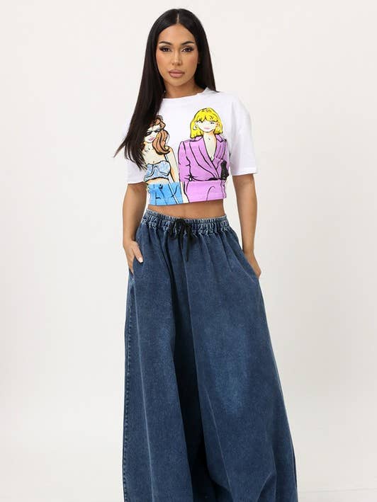 FD003 - BLUE WASHED LOW RISE BAGGY JEAN for wholesale by House of E ATL LLC