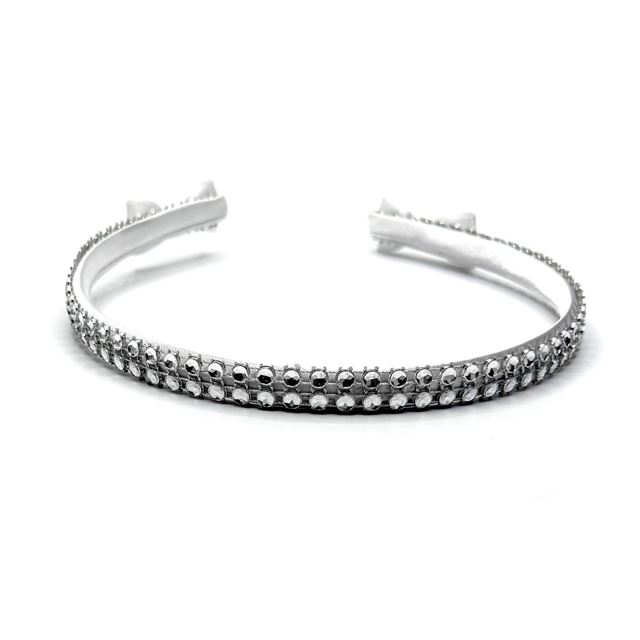 Tyes By Tara - Wholesale Fashion Headband - Women's - Vixen White Tyera | Sparkly White Rhinestone Mesh Headband2