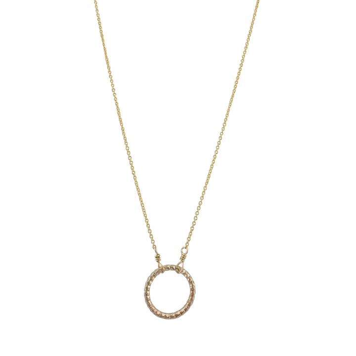 Philippa Roberts - Wholesale Pendant/Charm Necklace - Textured Circle Necklace in Silver or Gold Fill1
