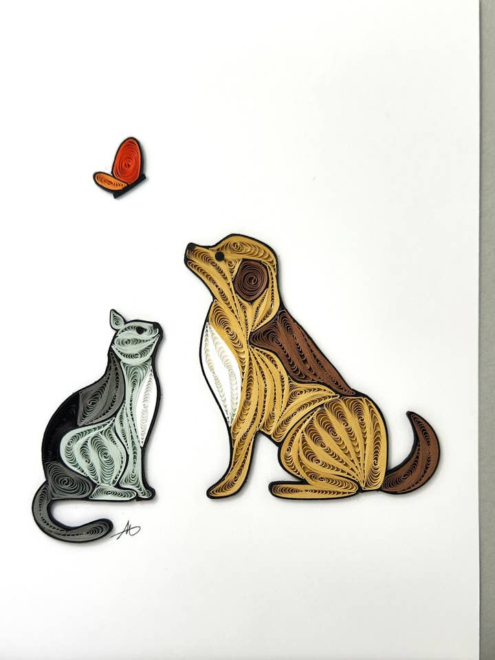 #295 Cat and Dog for wholesale by Iconic Quilling