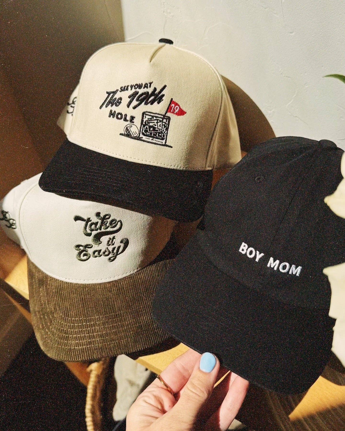 Dad Brand - Wholesale Baseball Cap - Unisex - 19th Hole | Cream & Black1