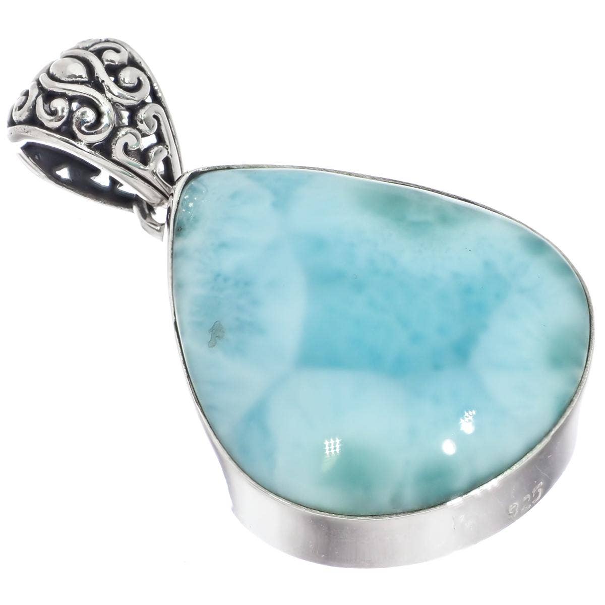FifiRose - Wholesale Pendant/Charm Necklace - 925 sterling silver aaa thick blue larimar handmade sterling pendant, 1 1/20