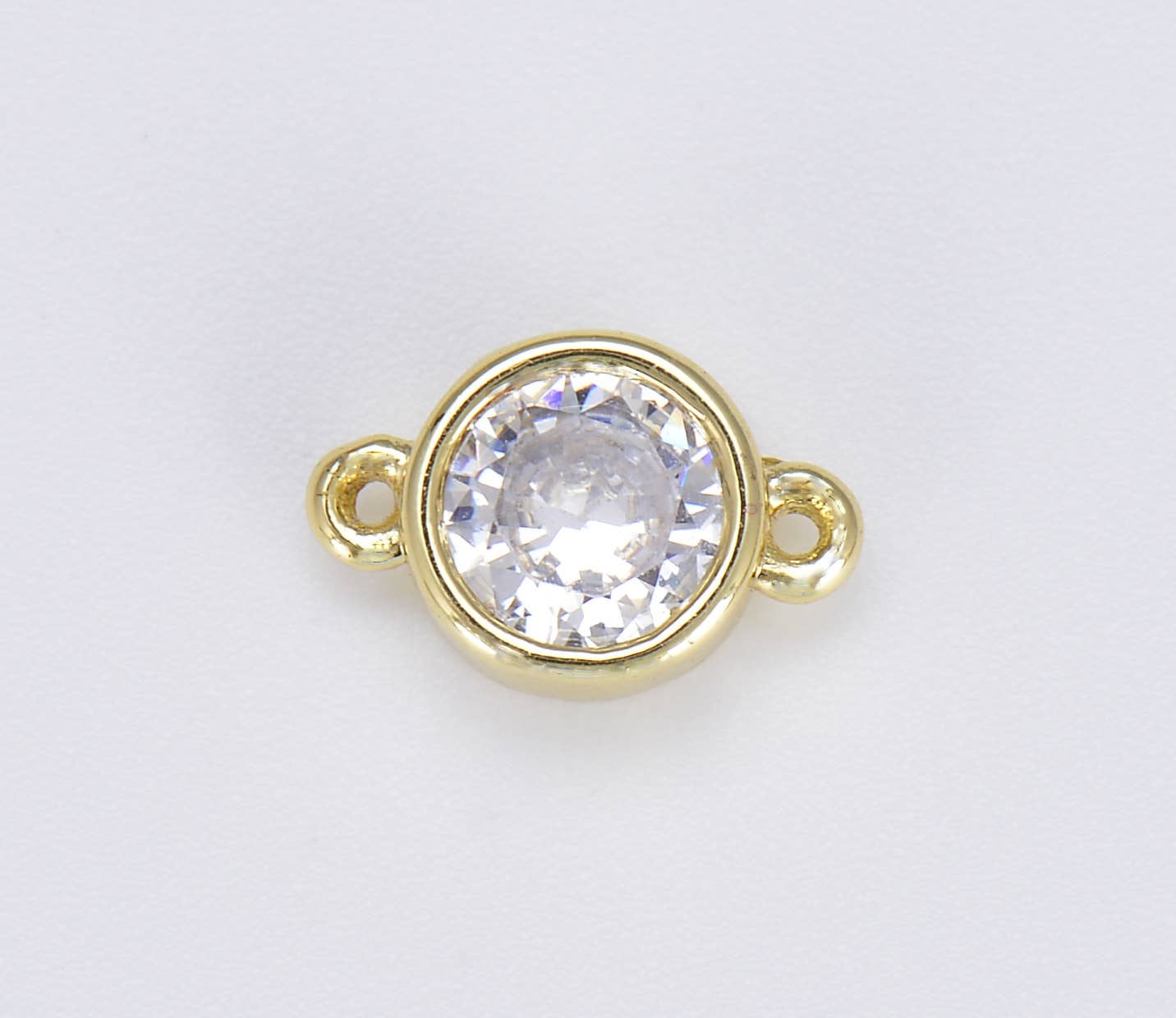 Beads Creation - Wholesale Individual Charm/Pendant - 18K Gold Filled Tiny Heart Micro Pave Charm Connector CN3730