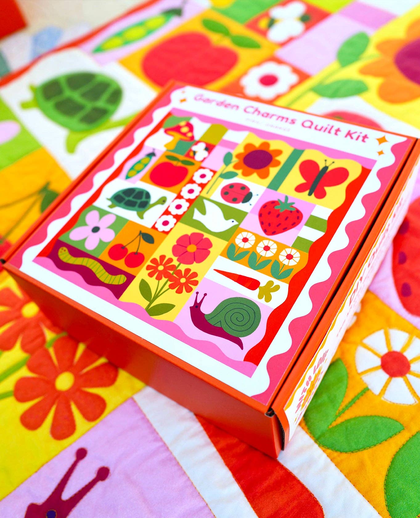 With Love by Kristy - Wholesale Craft Sewing Kit - Beginner Quilt Kit - Garden Charms Quilt Kit - Pink1