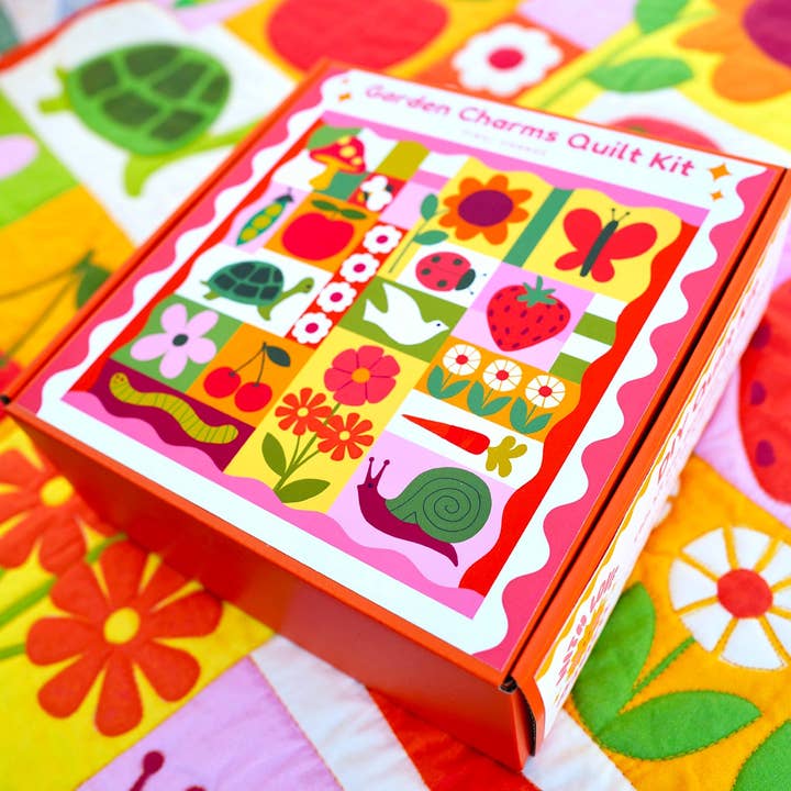 With Love by Kristy - Wholesale Craft Sewing Kit - Beginner Quilt Kit - Garden Charms Quilt Kit - Pink1