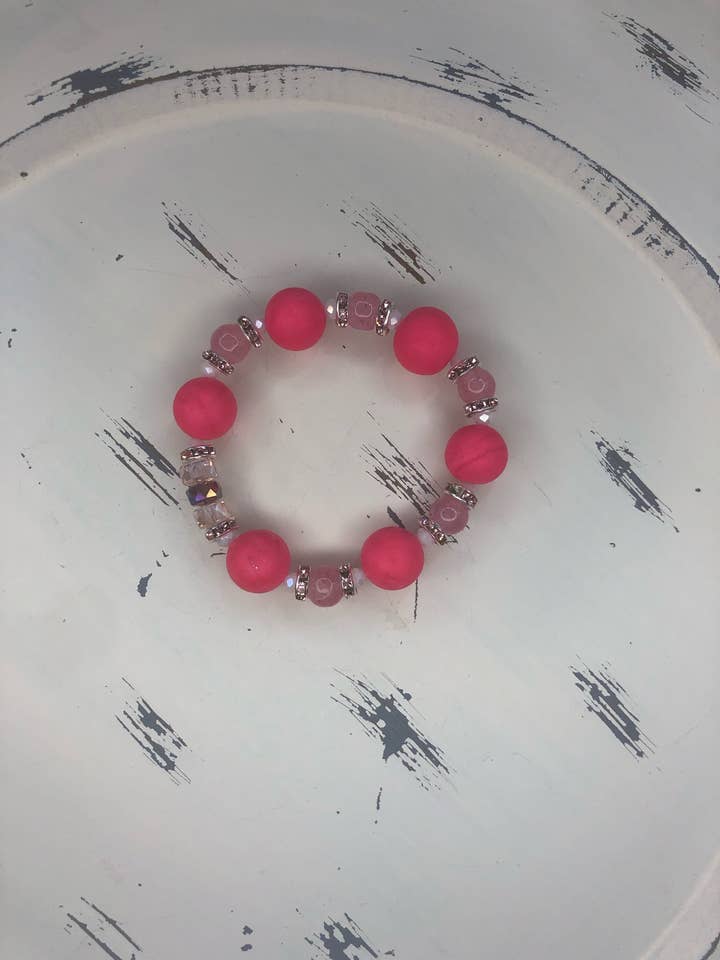 Hot Pink Bracelet for wholesale by Buzzy bee clay