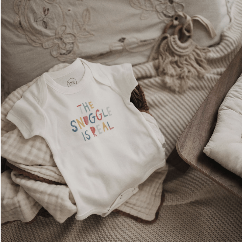 Default baby orgnaic graphic bodysuit | snuggle for wholesale on Faire2