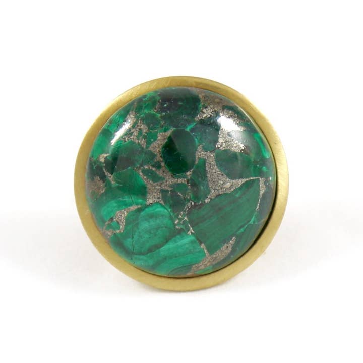 Stephen D. Evans – wholesale Knob/pull – Luxury Malachite Art Deco Brass Drawer Pulls1