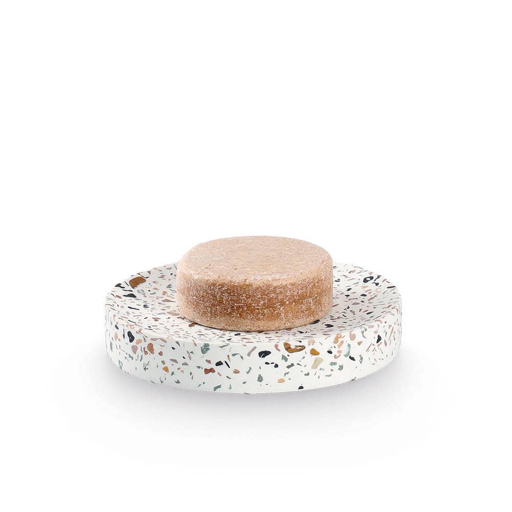 white Soap dish "Terrazzo", cement for wholesale on Faire2