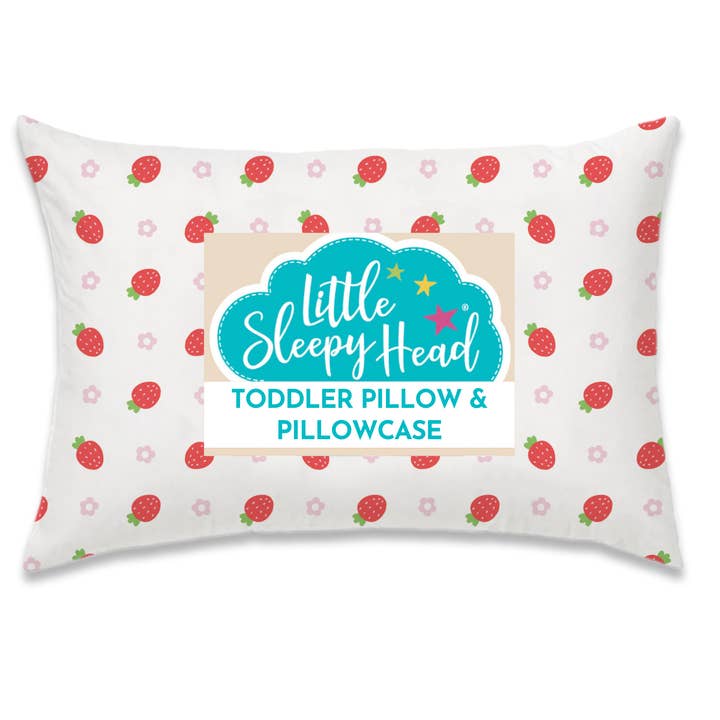 Ensemble Oreiller + Taie d'Oreiller pour Tout-Petit - Fraises - 33x46 cm pour la vente par Little Sleepy Head