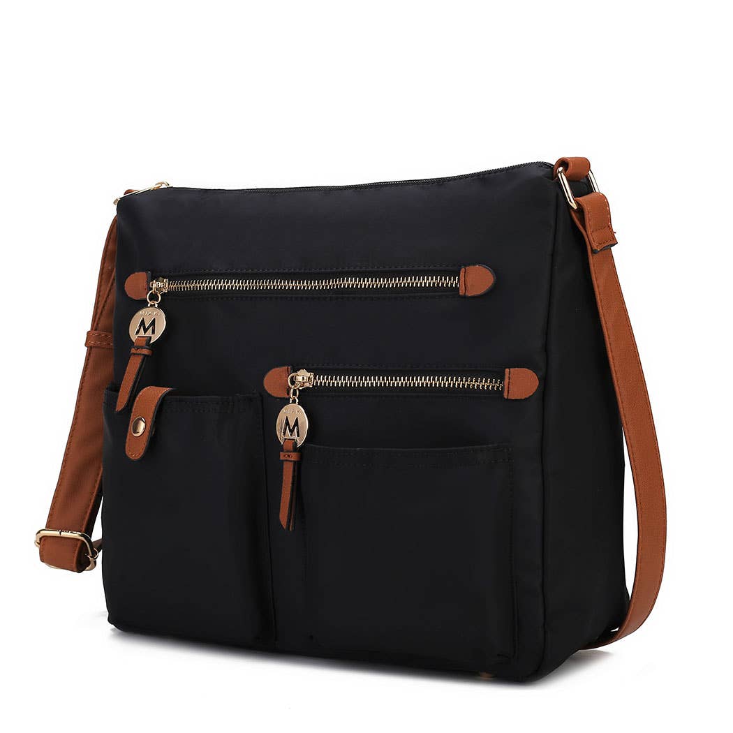 MKF Collection - Wholesale Shoulder Bag - Women's - Serena Color-Block Nylon Women Shoulder Handbag by Mia K1