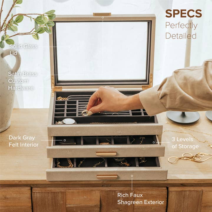 Case Elegance - Wholesale Jewellery box/organiser - Sasha Large Jewelry Box6