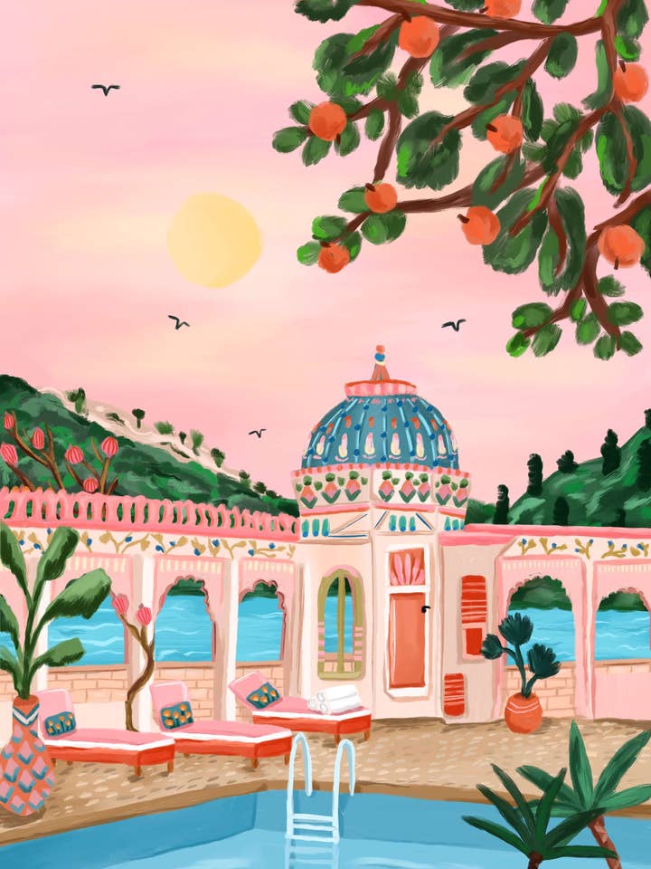 Taj Lake Palace for wholesale by Millie Illustrates