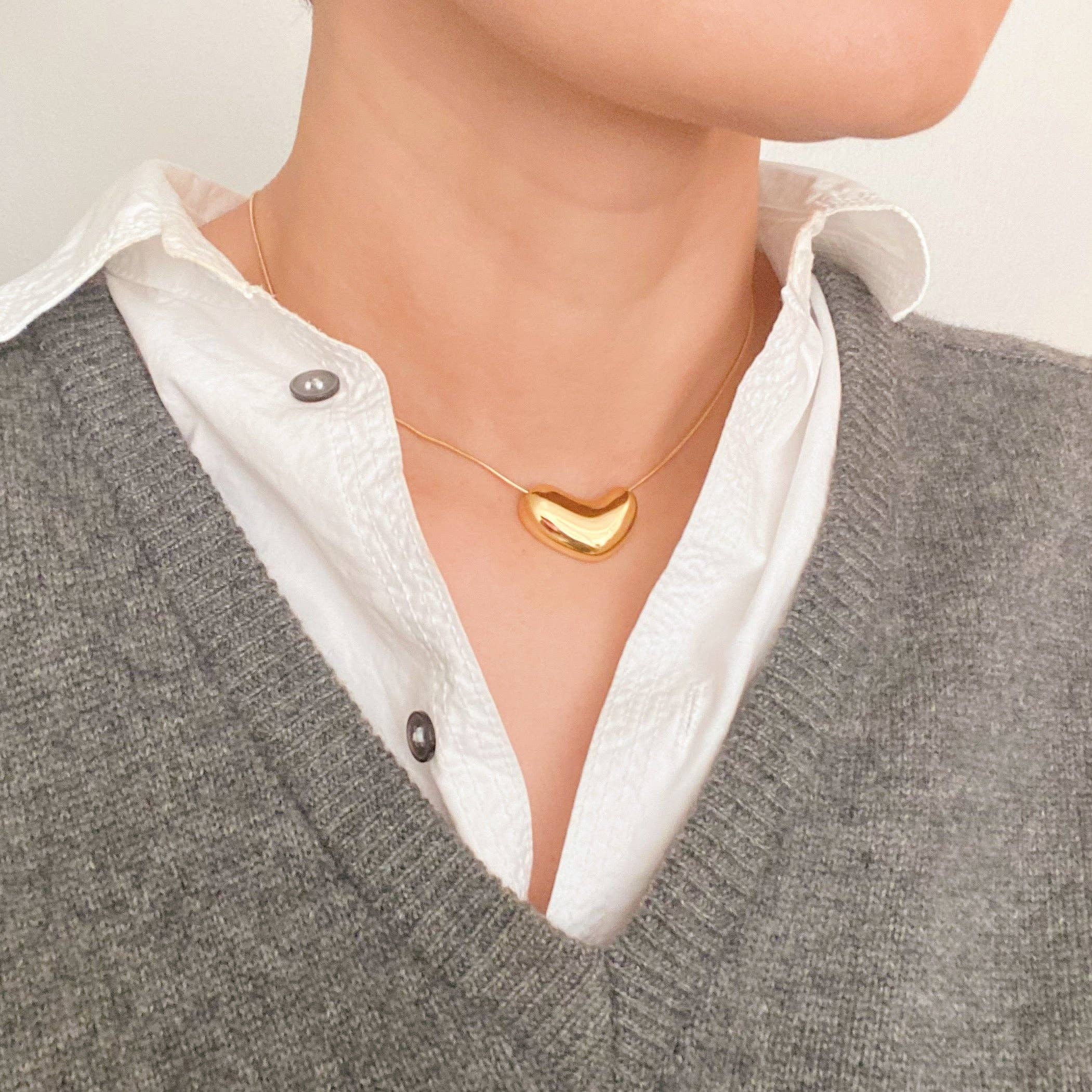 Wholesale Bold Molten Heart Necklace for your store Faire