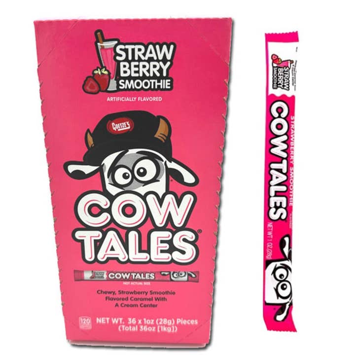 I Got Your Candy - Wholesale Hard Candy - Goetzes Cow Tales Strawberry Smoothie 1oz - 36ct