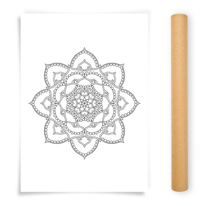Mandala Coloring Poster for wholesale by Anna Grunduls Design