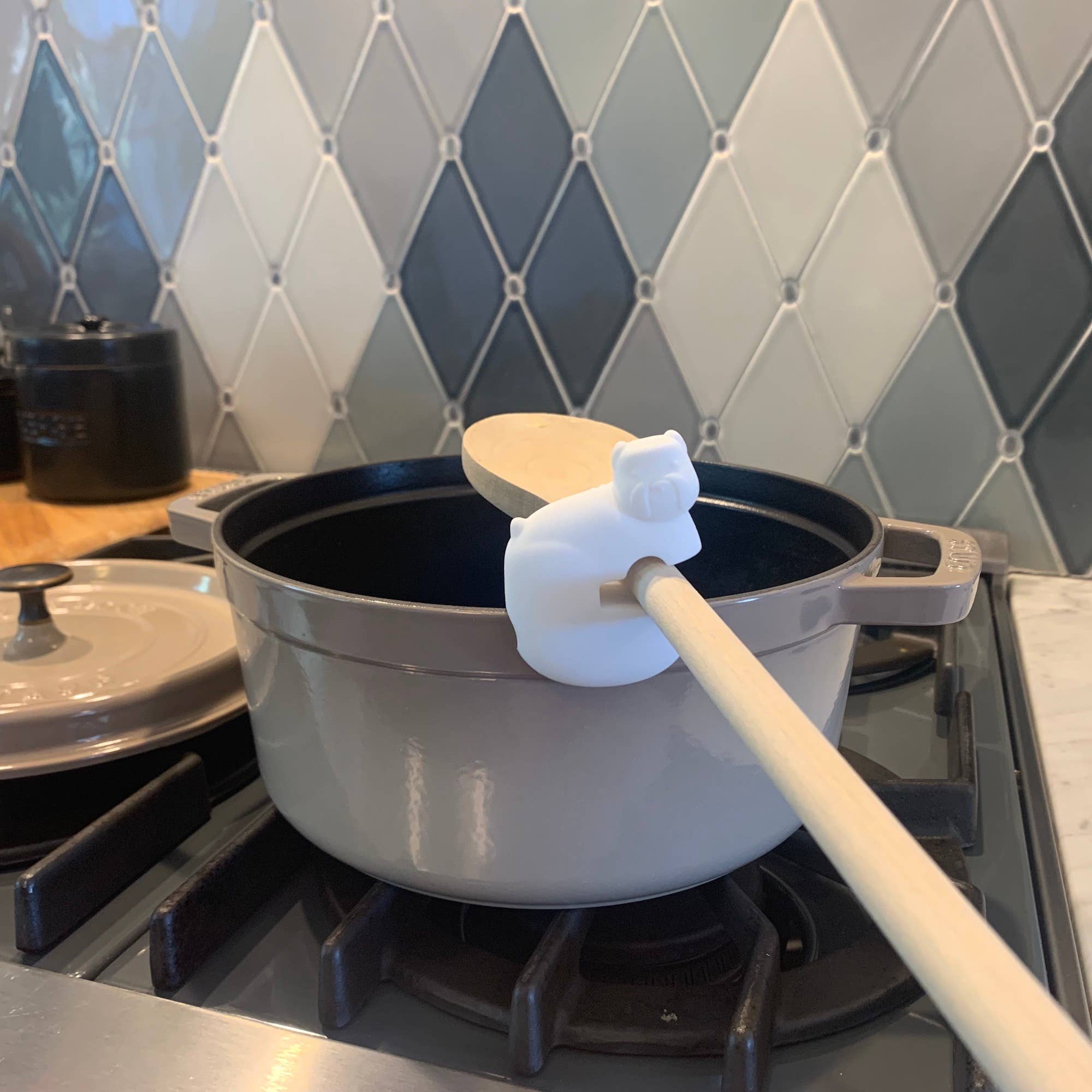 Fox Run Brands - Vente Repose-cuillère - Pinces à ustensiles Fox Run Bulldog Pot, lot de 2, 2 pouces x 1 pouces x 2,75 pouces1