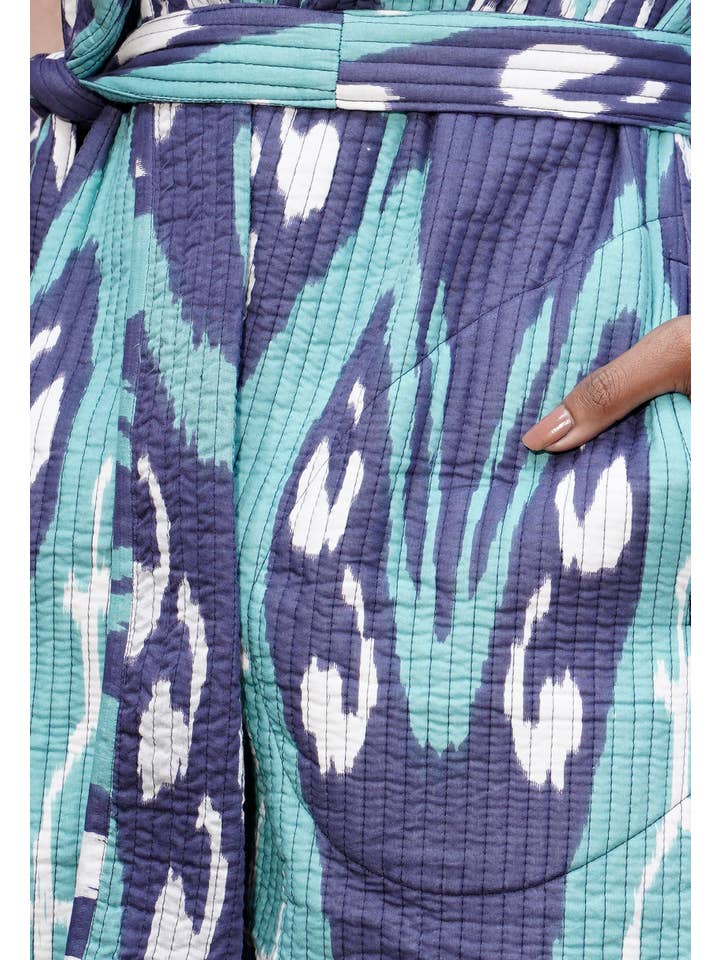 MALINI FASHION DESIGN PRIVATE LIMITED - Wholesale Jacket - Women's - Giacca kimono di cotone da donna trapuntata colore blu e verde6