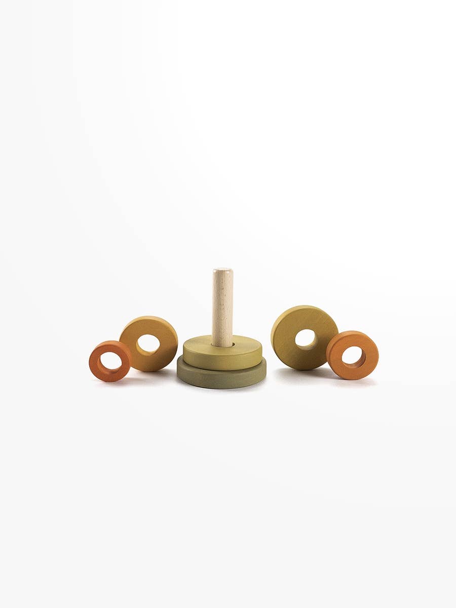 SABO concept - Vendita all'ingrosso Gioco con anelli da impilare - Neonati - Gioco a torre di anelli mini | Piramide di legno | Prato fiorito1