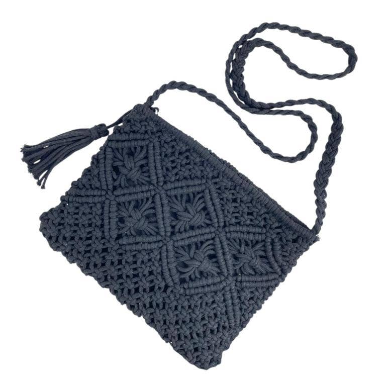 Chenson & Gorett - Wholesale Shoulder Bag - Women's - Women's Cotton and Crochet Crossbody Bag with Long Strap1