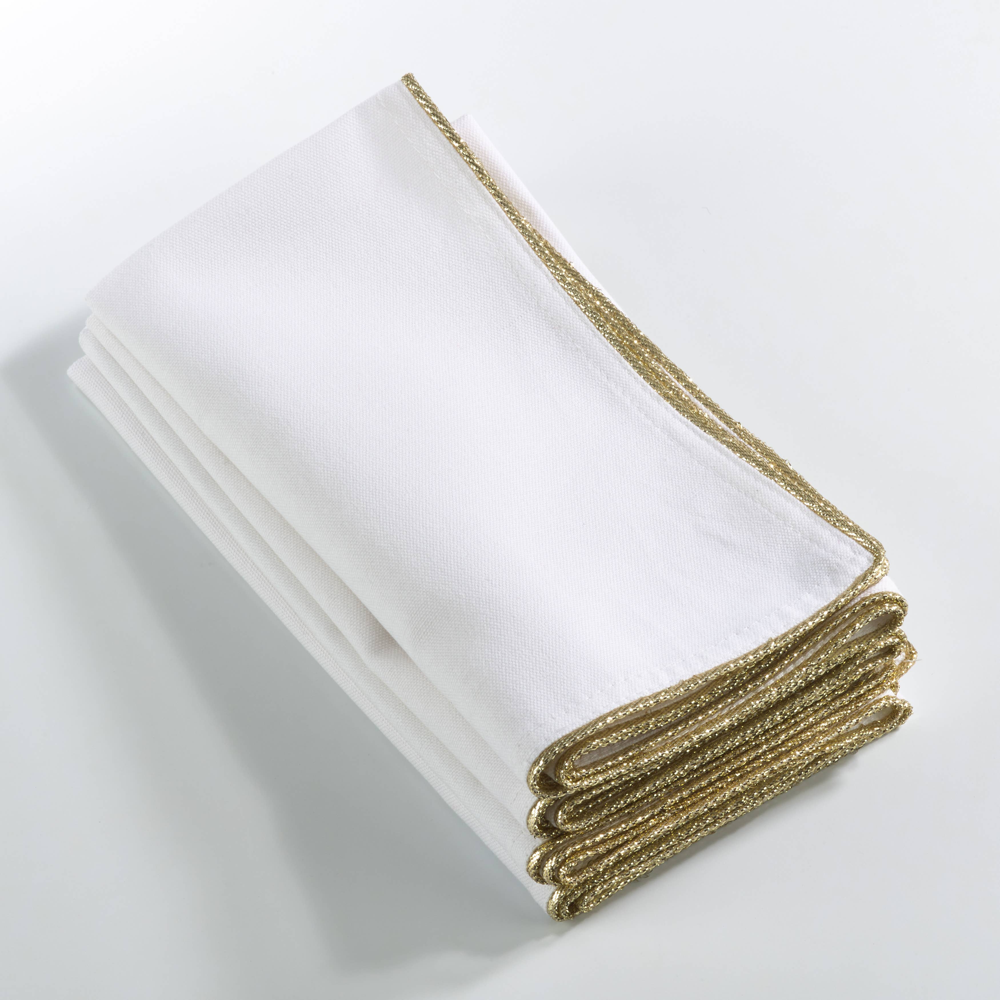Saro Lifestyle - Wholesale Dinner & Cloth Napkin - Shimmering Border Design Napkin1