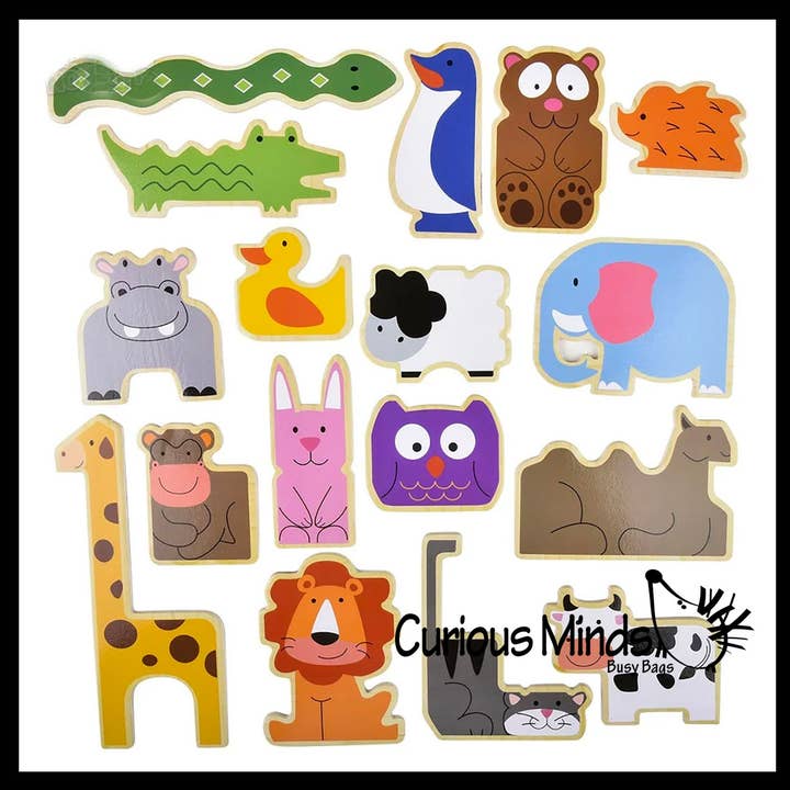 Curious Minds Toys - Wholesale Puzzel - Kinderen - Houten dierenpuzzel - Dieren Houten dikke legpuzzel voor kinderen1