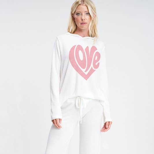 Love heart lounge wear set for wholesale by Lemon Tree