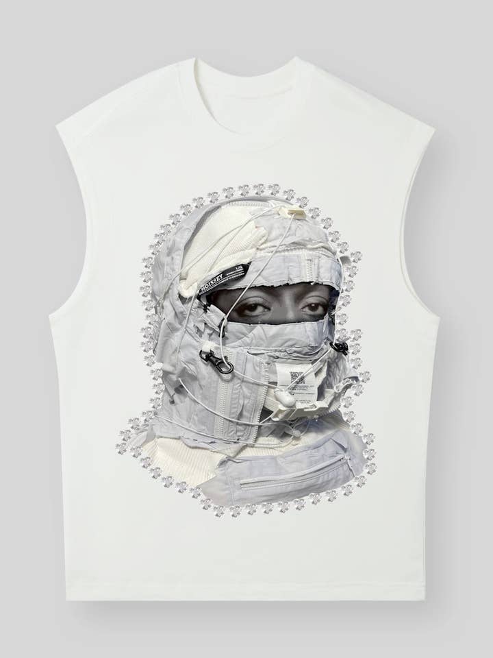 Functional Hoodie Printed Round Neck Vest for wholesale by NOISSEY