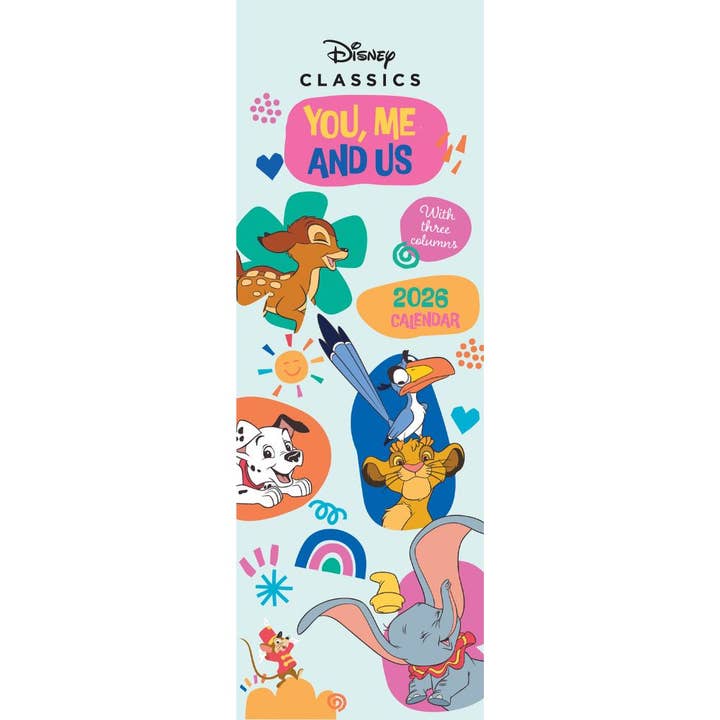 DISNEY YOU, ME AND US 2026 SLIM CALENDAR for wholesale by Danilo Promotions Ltd