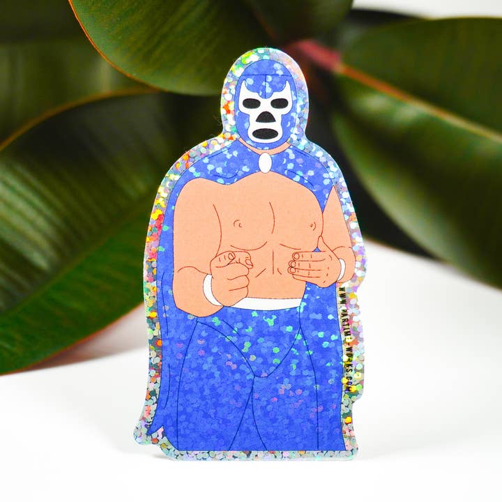 Autocollant Blue Demon Luchador 3" pour la vente par PARTIMEWORKS