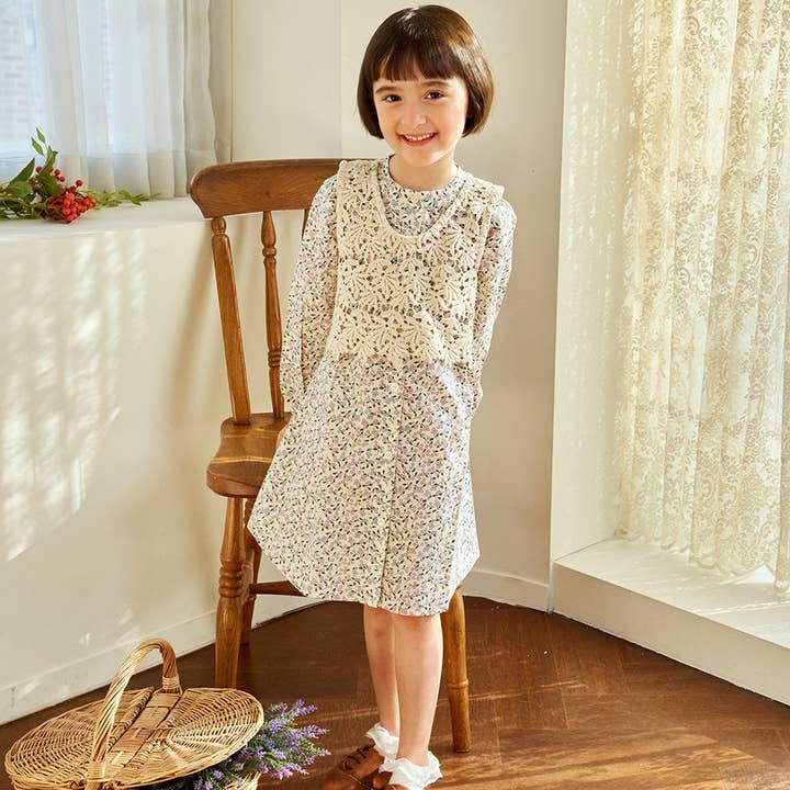 ToTo Heros - Vendita all'ingrosso Vestito - Bambini - Abito Camicia Evelyn con Gilet di Pizzo